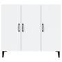 Credenza Bianco Lucido 90x34x80 cm in Legno Multistrato