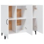 Credenza Bianco Lucido 90x34x80 cm in Legno Multistrato