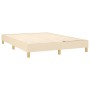 Letto a Molle con Materasso e LED Crema 140x190 cm in Tessuto