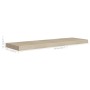 Scaffali a Parete 2 pz Rovere 90x23,5x3,8 cm in MDF