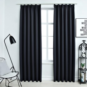 Tende Oscuranti con Ganci 2 pz Antracite 140x225 cm