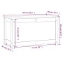 Contenitore Portaoggetti Grigio 80x40x45,5cm Massello di Pino
