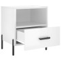 Comodini 2 pz Bianco Lucido 40x35x47,5 cm in Legno Multistrato