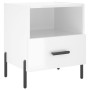 Comodini 2 pz Bianco Lucido 40x35x47,5 cm in Legno Multistrato