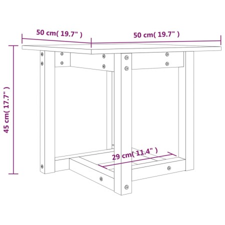 Tavolino da Salotto 50x50x45 cm Legno Massello di Pino