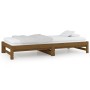 Dormeuse Estraibile Miele 2x(90x200) cm Legno Massello di Pino