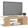 Mobile Porta TV con Luci LED Rovere Sonoma 90x39x30 cm