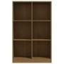 Libreria Miele 70x33x110 cm in Legno Massello di Pino