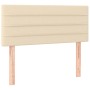 Letto a Molle con Materasso e LED Crema 100x200cm in Tessuto