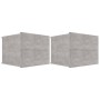 Comodini 2 pz Grigio Cemento 40x30x30 cm in Legno Multistrato