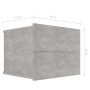 Comodini 2 pz Grigio Cemento 40x30x30 cm in Legno Multistrato