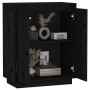 Credenza Nera 60x34x75 cm in Legno Massello di Pino