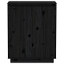 Credenza Nera 60x34x75 cm in Legno Massello di Pino