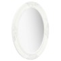 Specchio da Parete Stile Barocco 50x70 cm Bianco