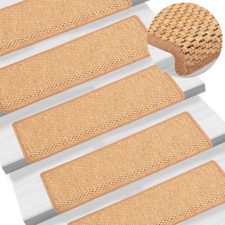 Tappeti Autoadesivi Scale Aspetto Sisal 15pz 65x21x4 Arancione
