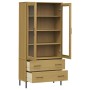 Libreria con Gambe Metallo Marrone 85x35x172,5 cm Massello OSLO