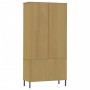 Libreria con Gambe Metallo Marrone 85x35x172,5 cm Massello OSLO