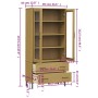 Libreria con Gambe Metallo Marrone 85x35x172,5 cm Massello OSLO