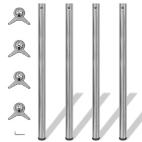 Set Gambe Tavolo 4 pz in Nickel Spazzolato Regolabili 1100 mm