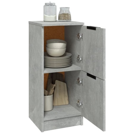 Credenze 2 pz Grigio Cemento 30x30x70 cm in Legno Multistrato