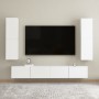 Mobili Porta TV 2pz Bianchi 30,5x30x110 cm in Legno Multistrato