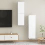 Mobili Porta TV 2pz Bianchi 30,5x30x110 cm in Legno Multistrato