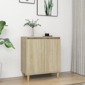 Credenza con Gambe Legno Massello Sonoma 60x35x70cm Multistrato