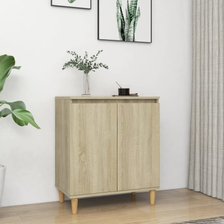 Credenza con Gambe Legno Massello Sonoma 60x35x70cm Multistrato