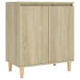 Credenza con Gambe Legno Massello Sonoma 60x35x70cm Multistrato