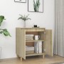 Credenza con Gambe Legno Massello Sonoma 60x35x70cm Multistrato