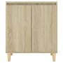 Credenza con Gambe Legno Massello Sonoma 60x35x70cm Multistrato