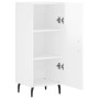 Credenza Bianco Lucido 34,5x34x90 cm in Legno Multistrato