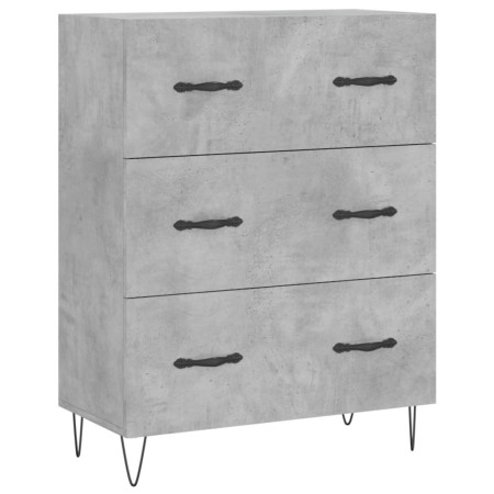 Credenza Grigio Cemento 69,5x34x90 cm in Legno Multistrato