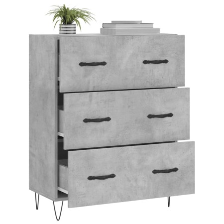 Credenza Grigio Cemento 69,5x34x90 cm in Legno Multistrato