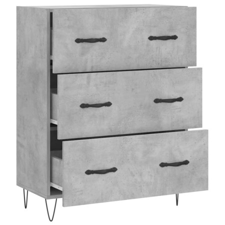 Credenza Grigio Cemento 69,5x34x90 cm in Legno Multistrato