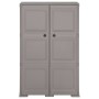 Armadietto in Plastica 79x43x125 cm Effetto Legno Grigio