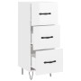 Credenza Bianco Lucido 34,5x34x90 cm in Legno Multistrato