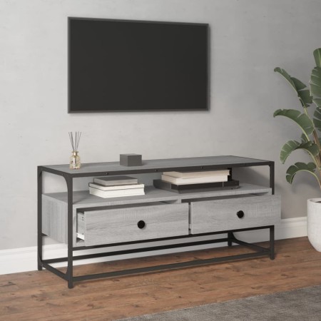 Mobile Porta TV Grigio Sonoma 100x35x45 cm in Legno Multistrato