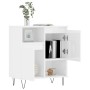 Credenza Bianco Lucido 60x35x70 cm in Legno Multistrato