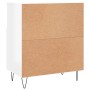 Credenza Bianco Lucido 60x35x70 cm in Legno Multistrato