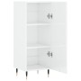 Credenza Bianco Lucido 34,5x34x90 cm in Legno Multistrato