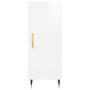 Credenza Bianco Lucido 34,5x34x90 cm in Legno Multistrato