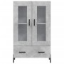 Credenza Grigio Cemento 69,5x31x115 cm in Legno Multistrato