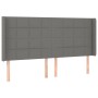 Letto a Molle Materasso e LED Grigio Scuro 160x200cm in Tessuto