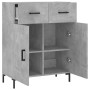 Credenza Grigio Cemento 69,5x34x90 cm in Legno Multistrato