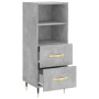 Credenza Grigio Cemento 34,5x34x90 cm in Legno Multistrato