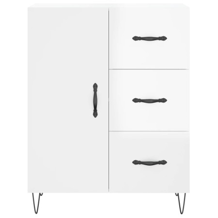 Credenza 69,5x34x90 cm in Legno Multistrato Bianco Lucido