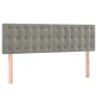 Giroletto a Molle con Materasso Grigio Chiaro 140x190cm Velluto