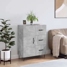 Credenza Grigio Cemento 69,5x34x90 cm in Legno Multistrato