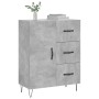 Credenza Grigio Cemento 69,5x34x90 cm in Legno Multistrato